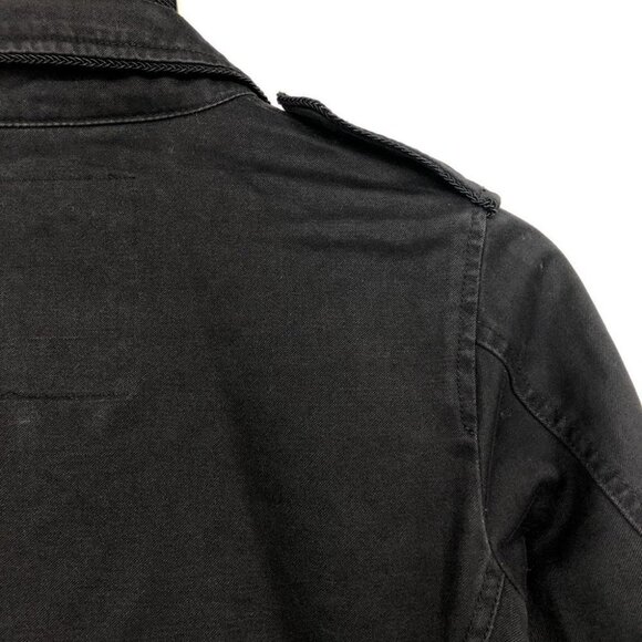 Moussy Black military style utility Jacket 4 pockets drawstring waistband - Picture 8 of 16